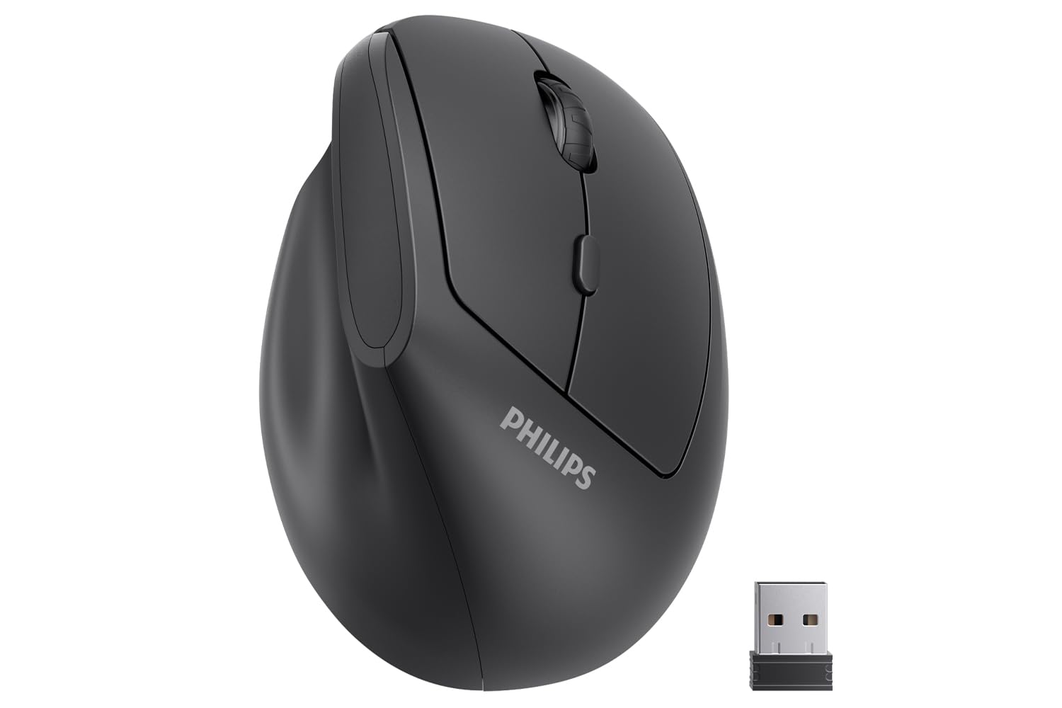 Foto 2 pulgar | Ratón Philips Ergonómico Vertical 2 4 Ghz Inalámbrico Negro - Venta Internacional.
