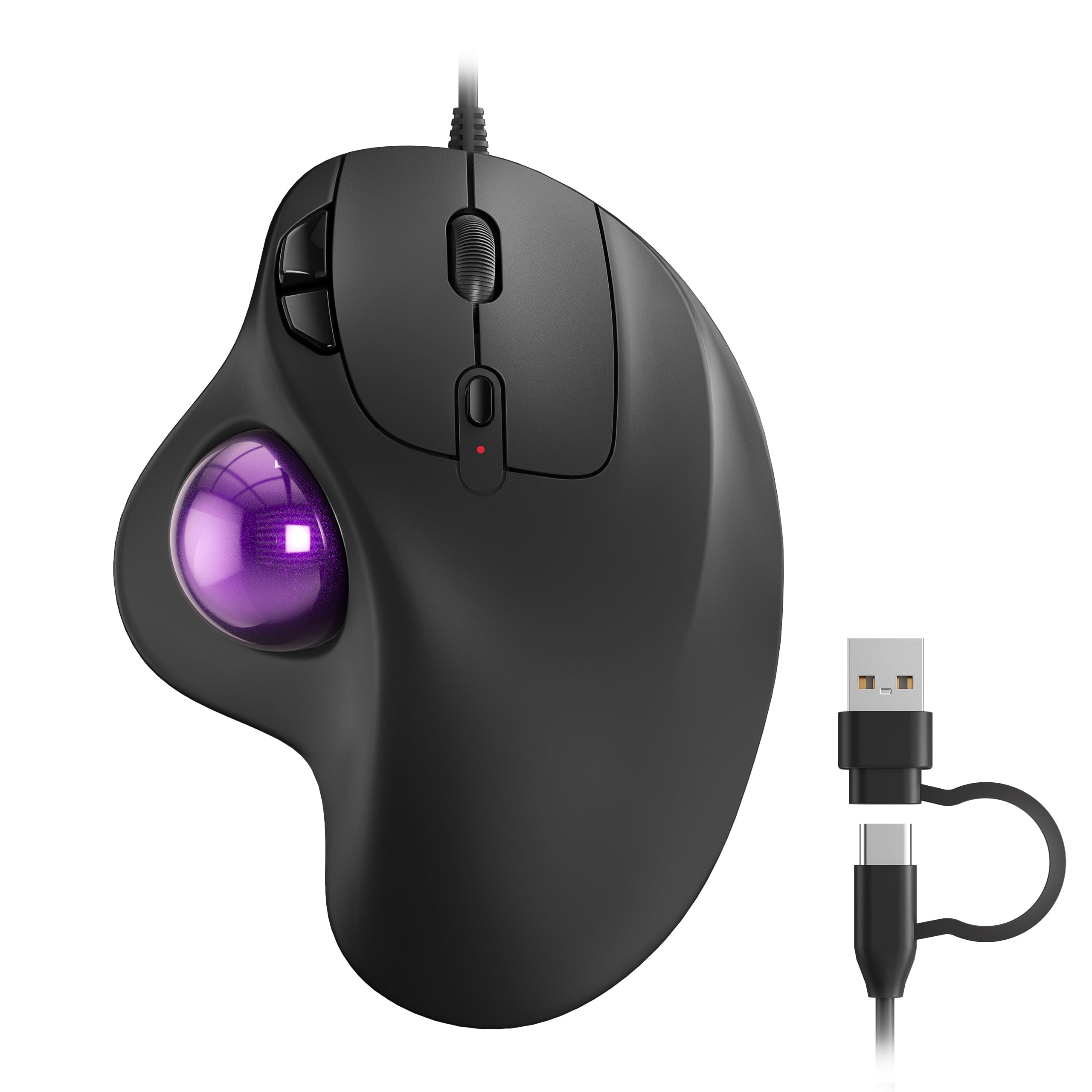 Ratón Trackball Nulea M509 Con Cable  Diseño Ergonómico  Color Morado - Venta Internacional.