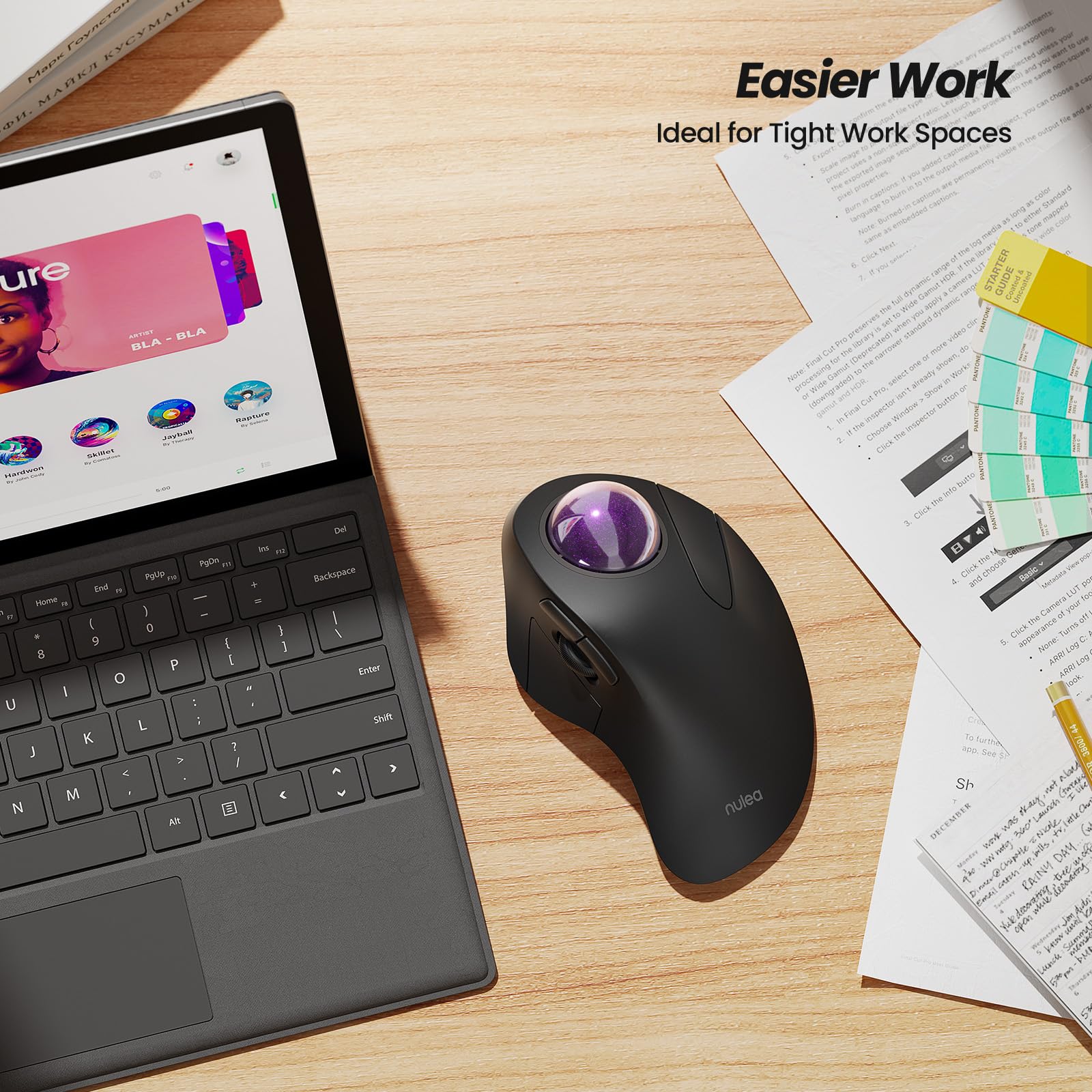 Foto 4 pulgar | Ratón De Trackball Ergonómico Inalámbrico Nulea M505 Recargable - Venta Internacional.