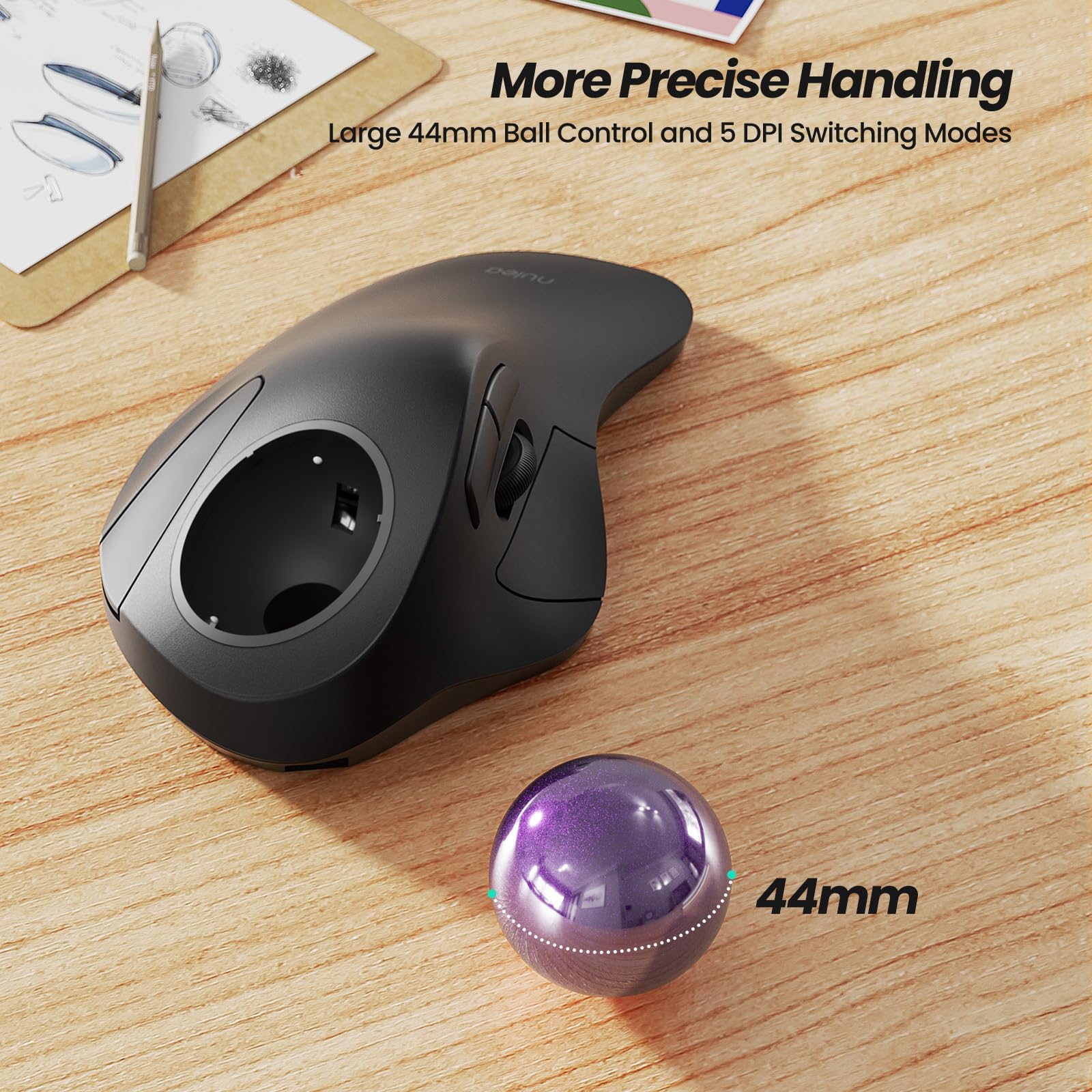 Foto 5 pulgar | Ratón De Trackball Ergonómico Inalámbrico Nulea M505 Recargable - Venta Internacional.