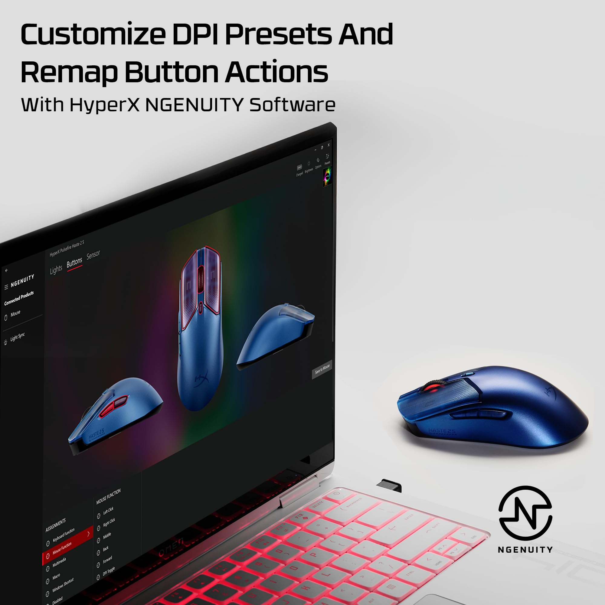 Foto 7 | Ratón Inalámbrico Para Juegos Hp Hyperx Pulsefire Haste 2 S Navy - Venta Internacional.