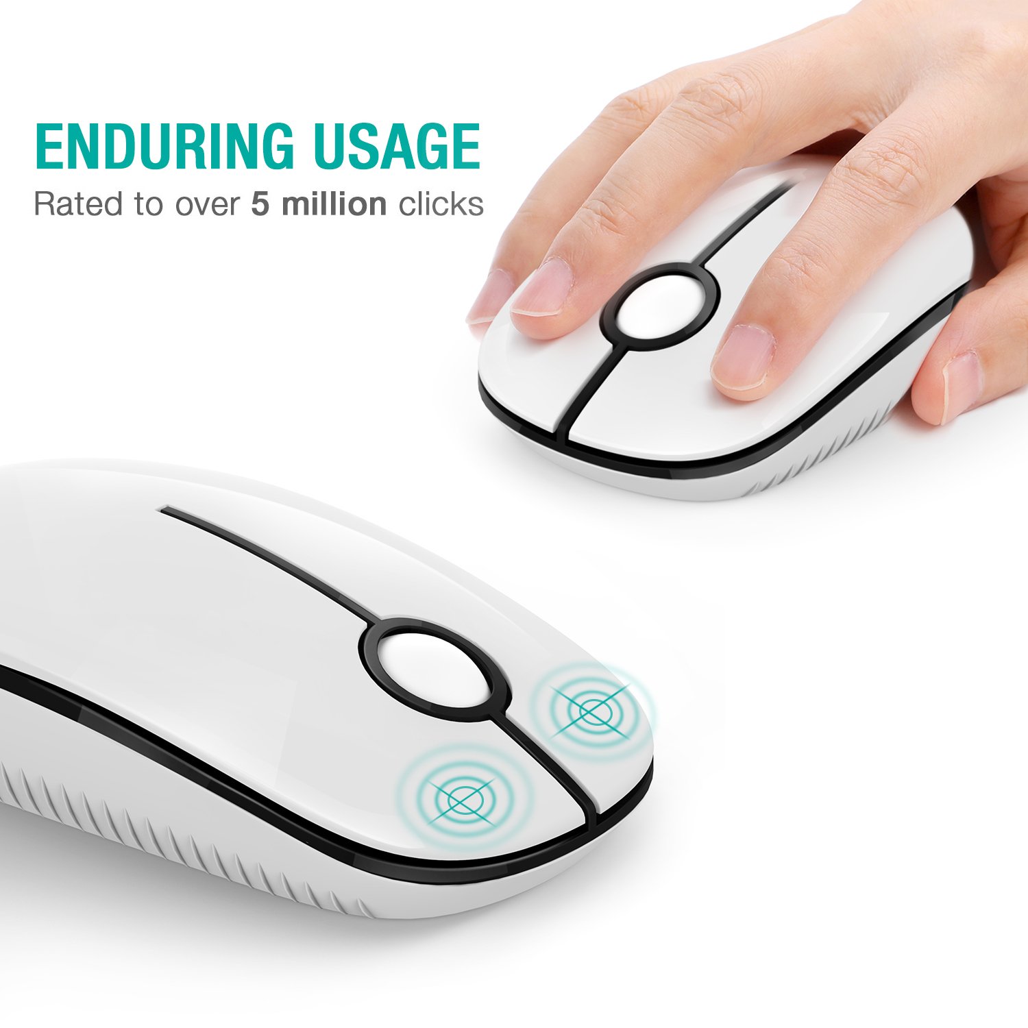 Foto 3 pulgar | Ratón Inalámbrico Vssoplor 2.4g Slim Portable Para Pc En Blanco Y Negro - Venta Internacional.