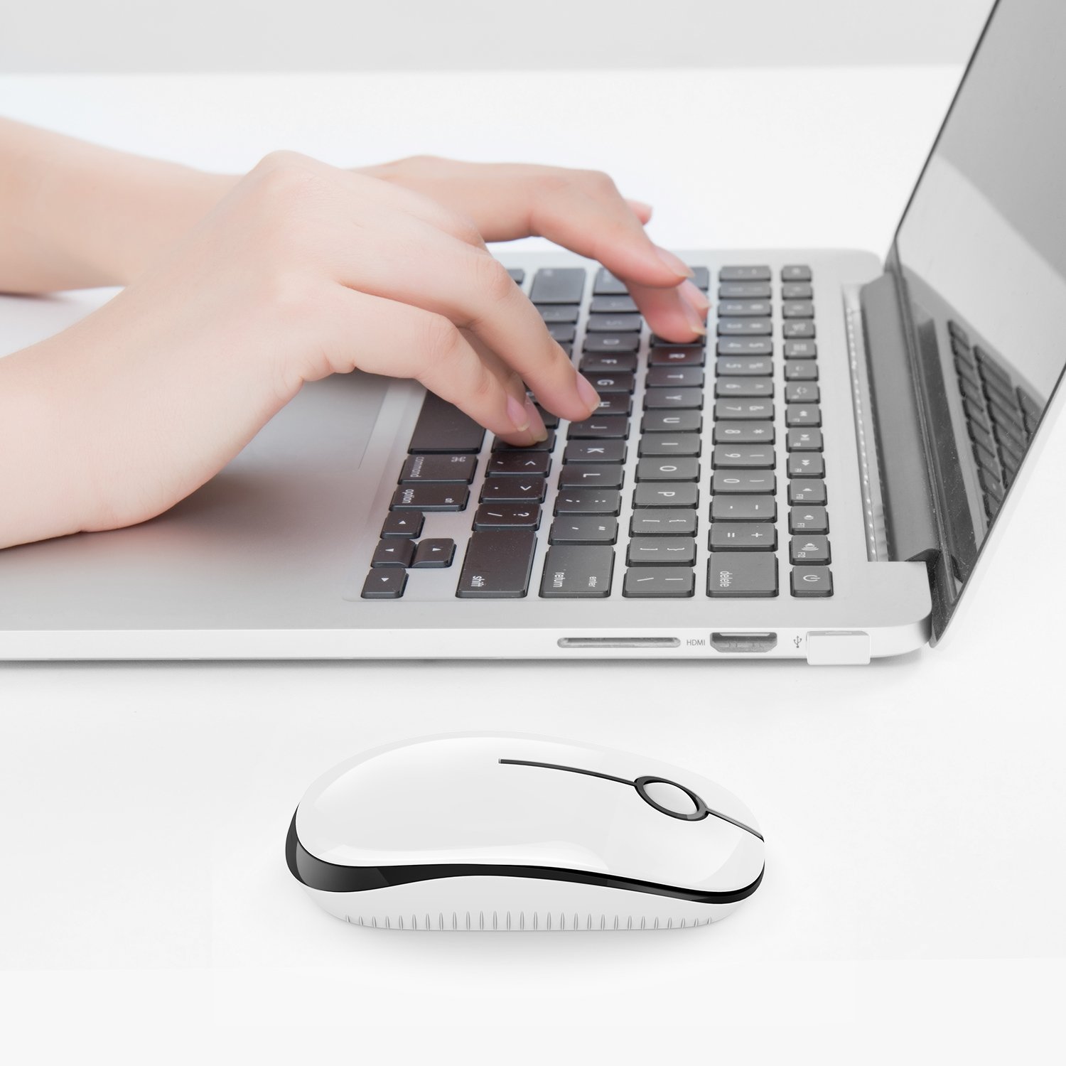 Foto 5 | Ratón Inalámbrico Vssoplor 2.4g Slim Portable Para Pc En Blanco Y Negro - Venta Internacional.