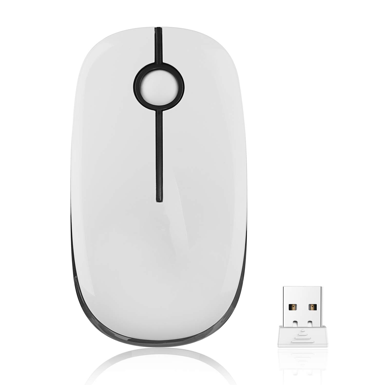Foto 8 pulgar | Ratón Inalámbrico Vssoplor 2.4g Slim Portable Para Pc En Blanco Y Negro - Venta Internacional.