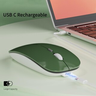 Foto 2 | Ratón Inalámbrico Uciefy Q5 Slim Recargable De 2 4 G Verde Negruzco - Venta Internacional.
