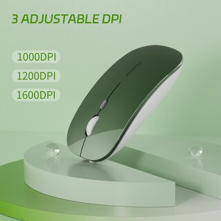 Foto 5 | Ratón Inalámbrico Uciefy Q5 Slim Recargable De 2 4 G Verde Negruzco - Venta Internacional.