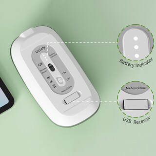 Foto 6 | Ratón Inalámbrico Uciefy Q5 Slim Recargable De 2 4 G Verde Negruzco - Venta Internacional.