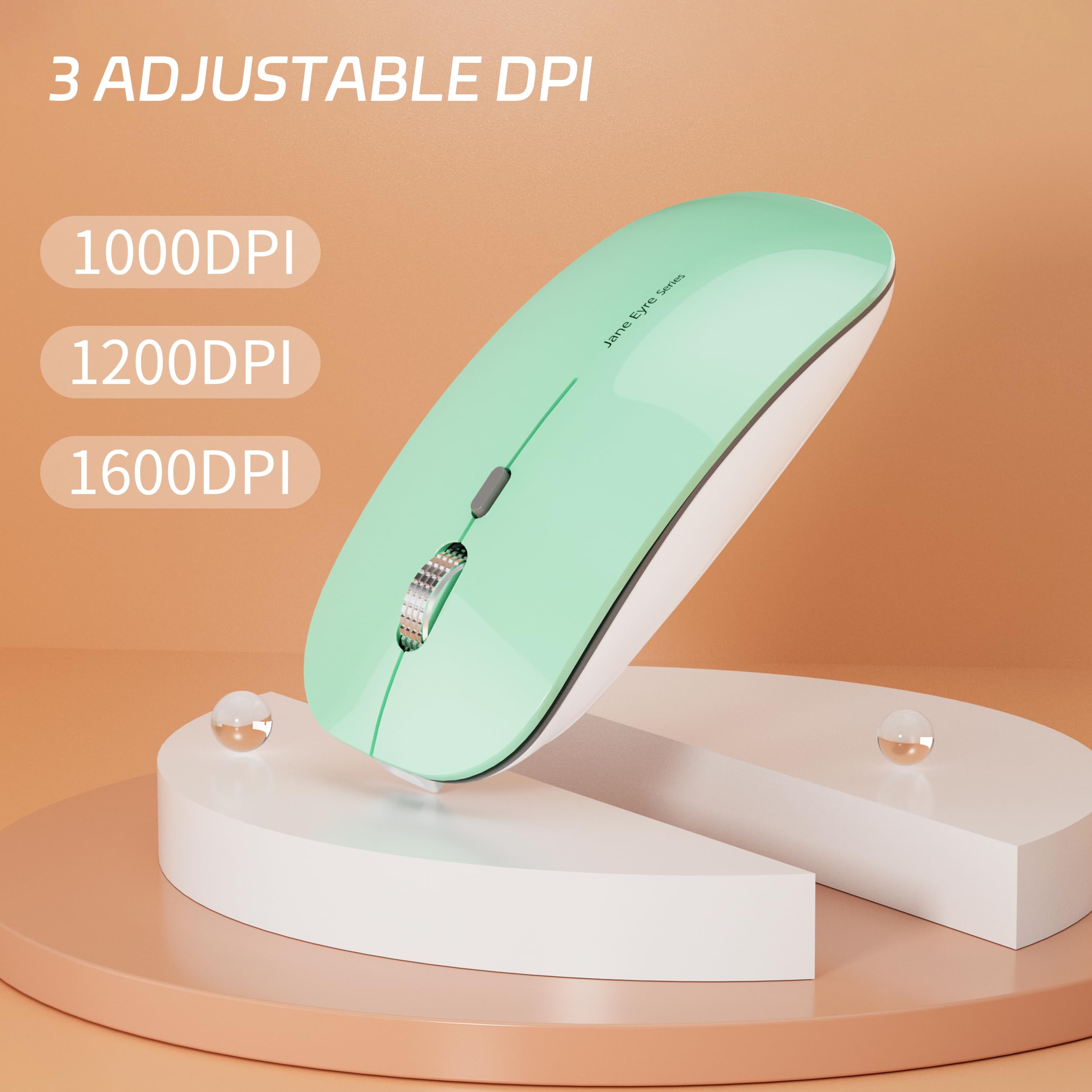 Foto 5 pulgar | Ratón Inalámbrico Uciefy Q5 Slim Recargable De 2 4 G  Color Verde Menta - Venta Internacional.