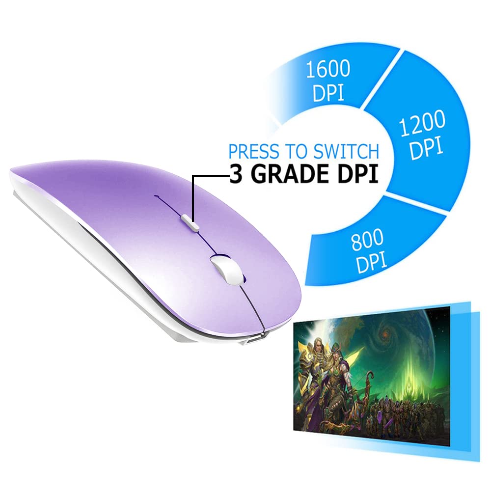 Foto 5 pulgar | Mouse Inalámbrico Klo Púrpura-Venta Internacional