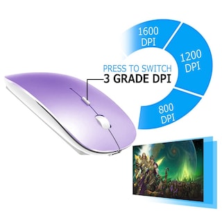 Foto 4 | Mouse Inalámbrico Klo Púrpura-Venta Internacional