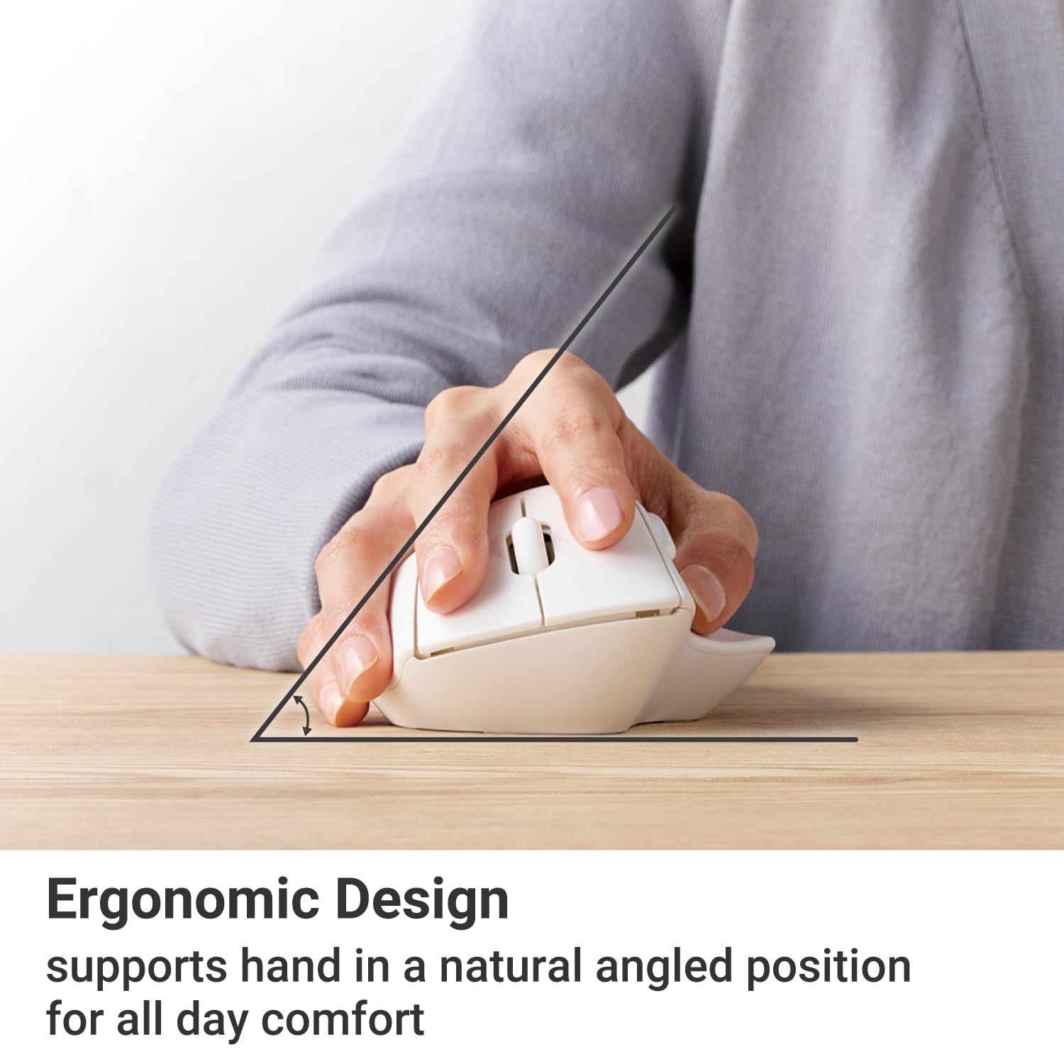 Foto 3 pulgar | Ratón Bluetooth Elecom Shellpa Ergonomic Silent Click White - Venta Internacional.