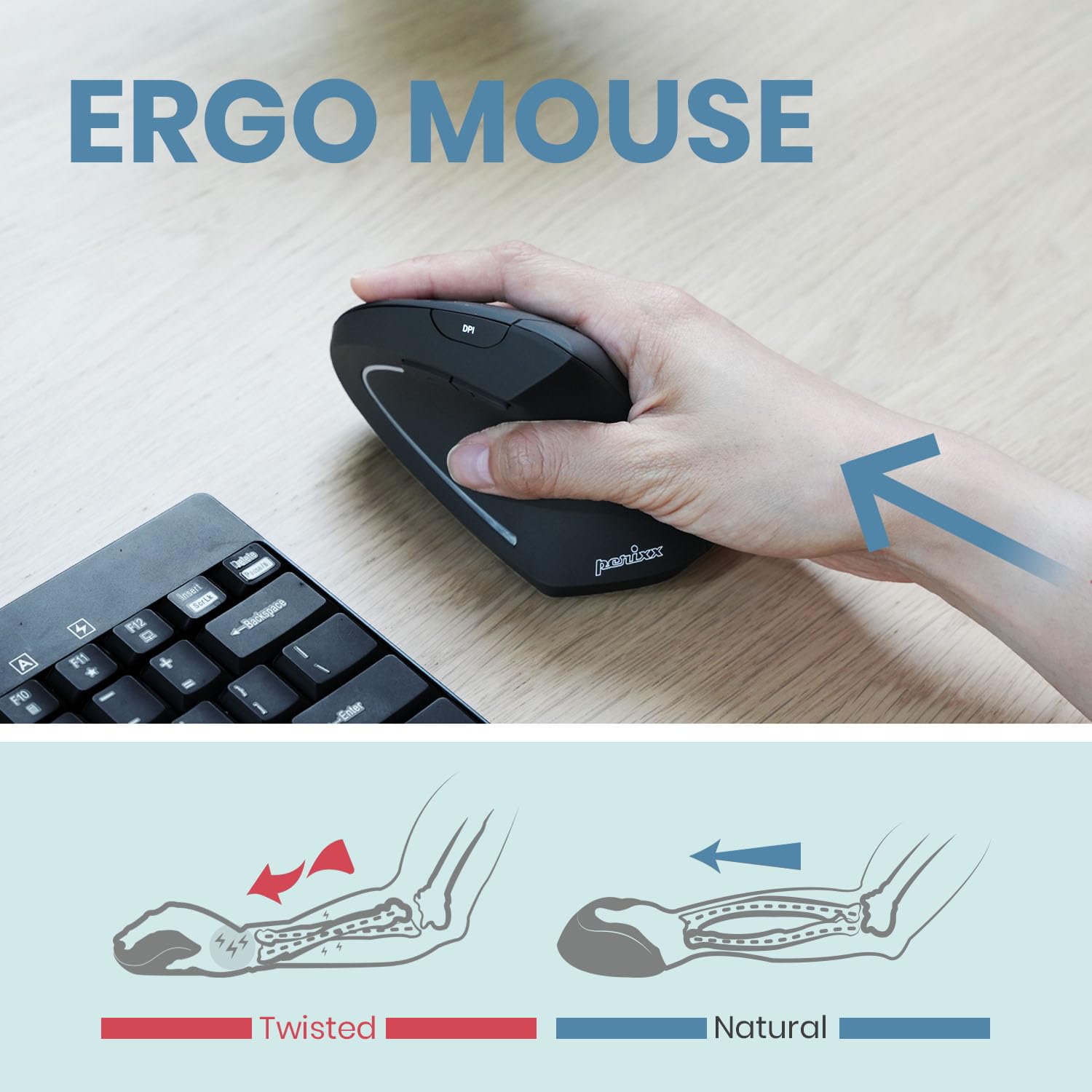 Foto 5 | Mouse Inalámbrico Perixx Recargable-Venta Internacional