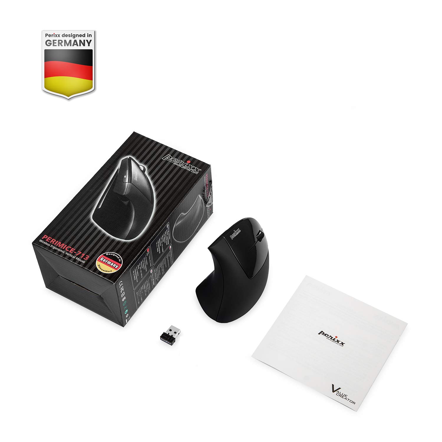 Foto 7 | Mouse Vertical Inalámbrico Perixx Negro-Venta Internacional