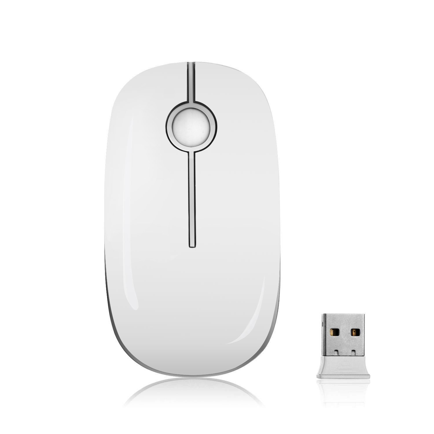 Foto 5 pulgar | Ratón Inalámbrico Vssoplor 2.4g Slim Portable Para Pc Blanco/plateado - Venta Internacional.