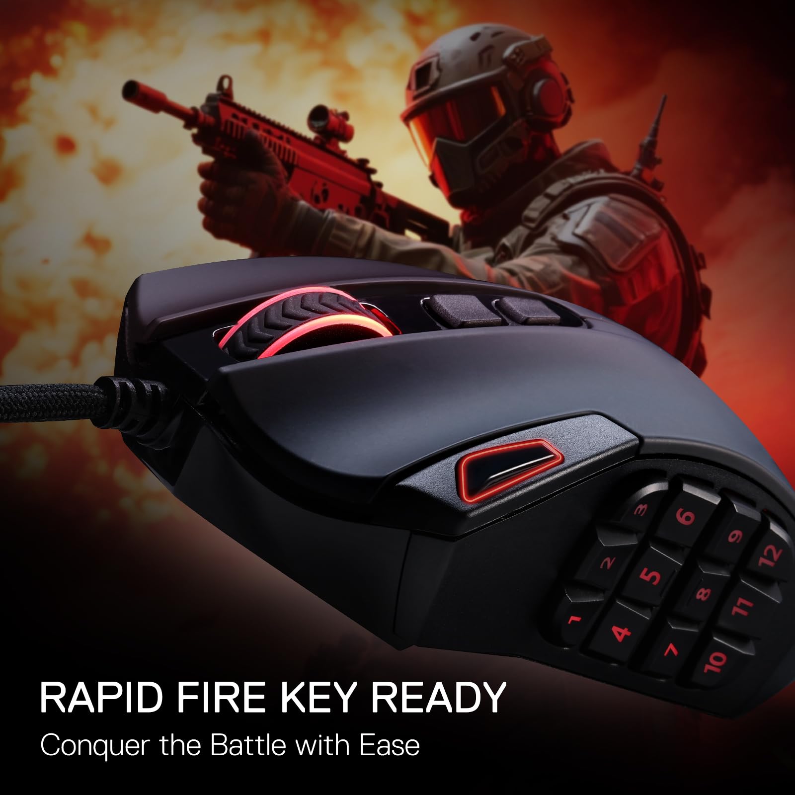 Foto 6 pulgar | Ratón Para Juegos Redragon M921 12400 Dpi Con Cable Rgb Con 18 Botones - Venta Internacional.
