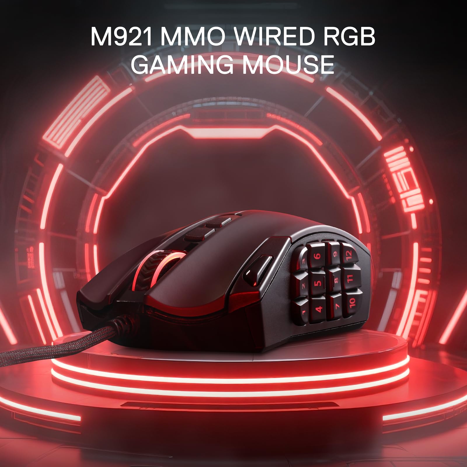 Foto 8 pulgar | Ratón Para Juegos Redragon M921 12400 Dpi Con Cable Rgb Con 18 Botones - Venta Internacional.