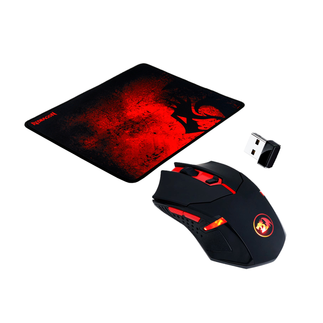 Foto 6 pulgar | Mouse y Mousepad Redragon M601wl-ba color Negro con Rojo