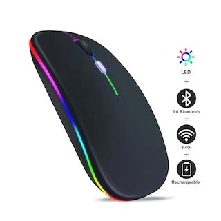Foto 2 | Mouse Silencioso Recargable 2.4g Portátil Inalámbrica Malubero color Negro