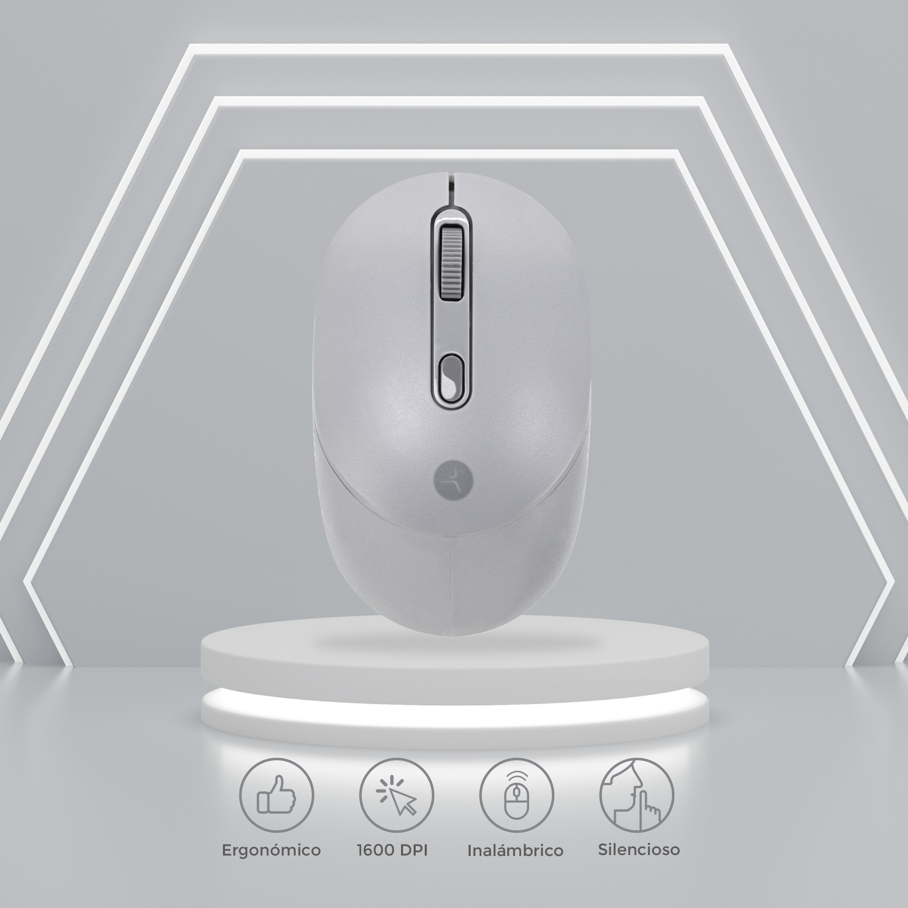 Foto 3 | Mouse Techzone Inalámbrico Click Silencioso 1600 Dpi color Gris