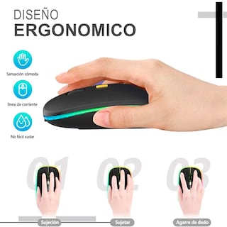 Foto 3 | Mouse Inalámbrico Recargable Ultradelgado y Silencioso RGB