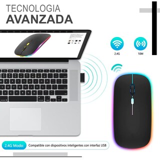 Foto 4 | Mouse Inalámbrico Recargable Ultradelgado y Silencioso RGB