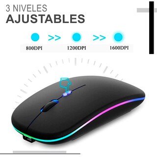 Foto 6 | Mouse Inalámbrico Recargable Ultradelgado y Silencioso RGB