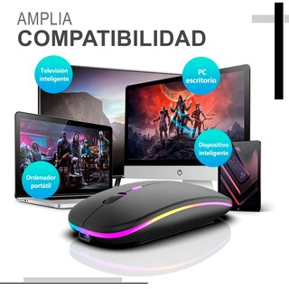 Foto 7 | Mouse Inalámbrico Recargable Ultradelgado y Silencioso RGB