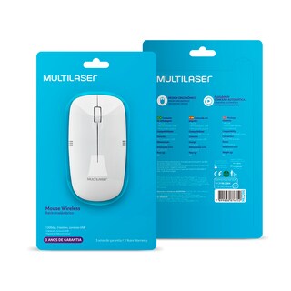 Foto 3 | Mouse Inalámbrico Slim Multilaser color Blanco