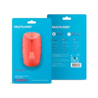 Foto 3 | Mouse Inalámbrico Slim Multilaser color Rojo