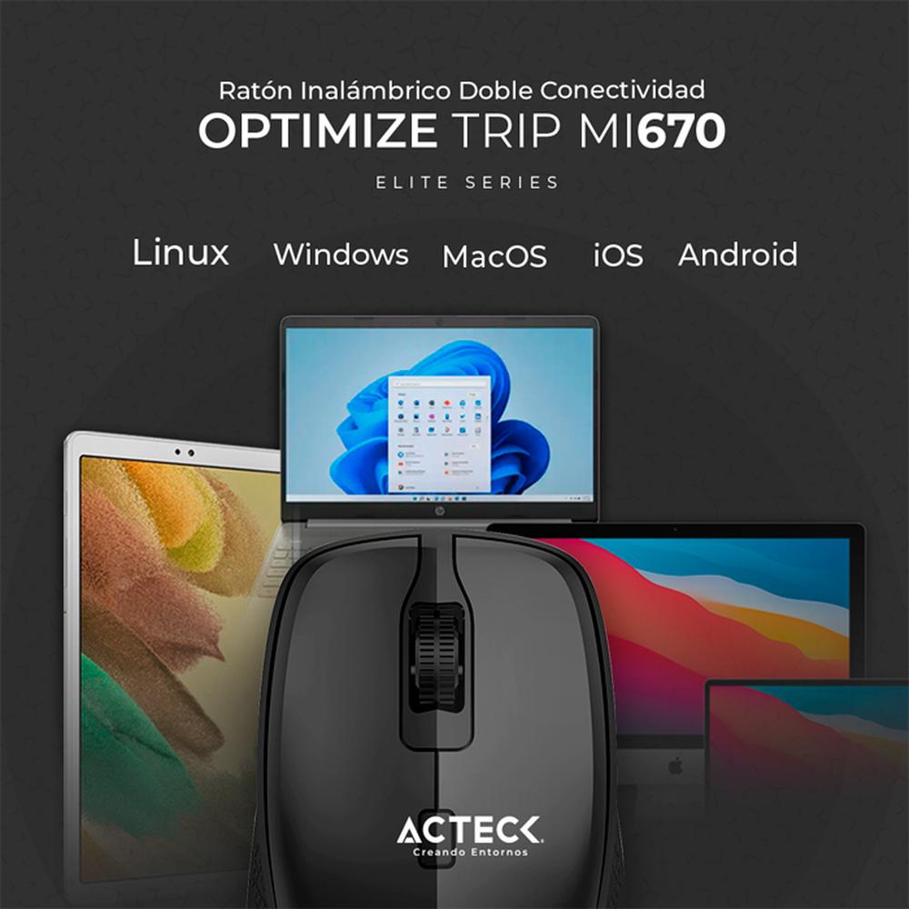 Foto 5 pulgar | Mouse Inalámbrico Acteck Mi670 color Negro