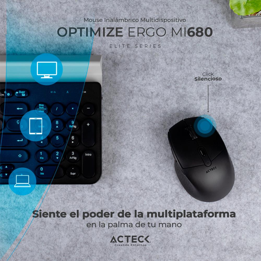 Foto 6 pulgar | Mouse Inalámbrico Acteck Mi680 color Negro