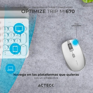 Foto 5 | Mouse Inalámbrico Acteck Mi670 color Blanco