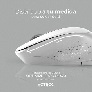 Foto 3 | Mouse Acteck Optimize Ergo Mi470 1600dpi 2 Botones Inalámbrico color Blanco