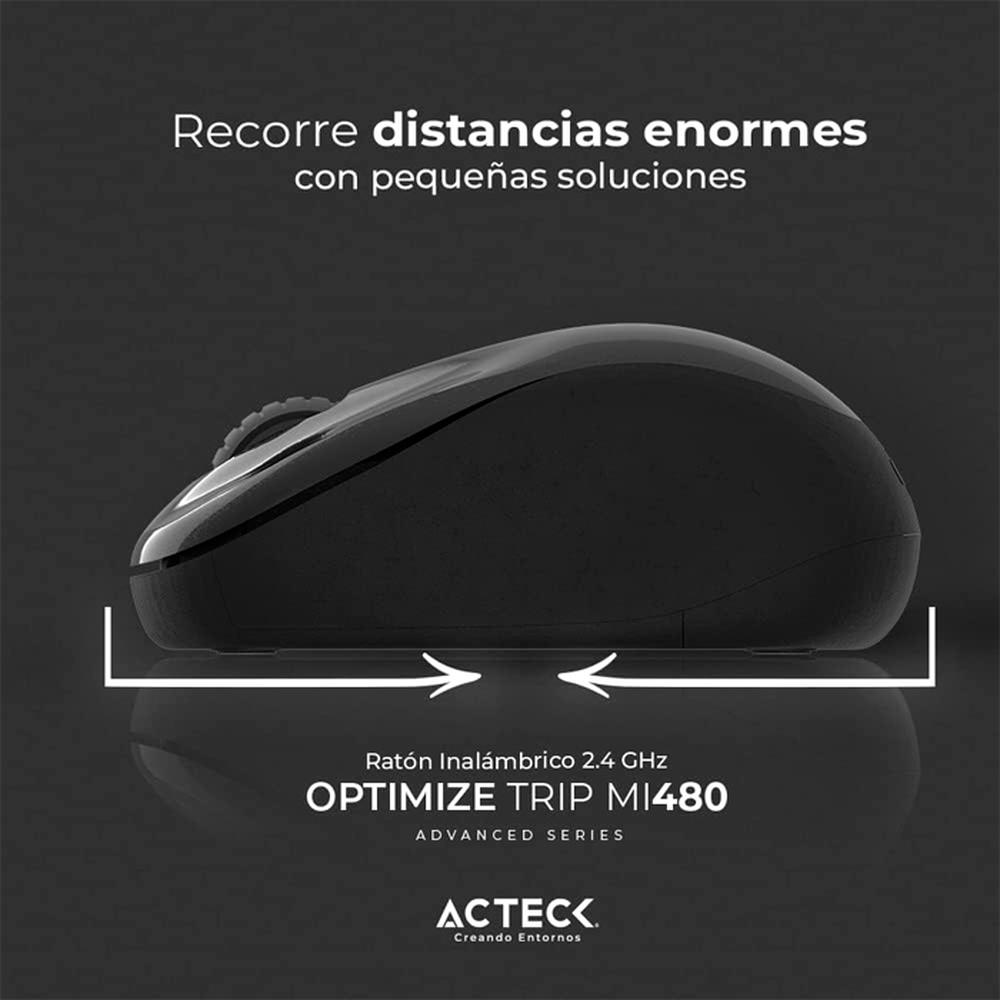 Foto 4 pulgar | Mouse Acteck Optimize Trip Mi480 1600dpi 2 Botones Inalámbrico color Negro