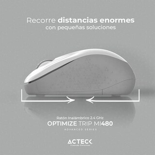 Foto 3 | Mouse Acteck Optimize Trip Mi480 1600dpi Inalámbrico Usb 2.4 Ghz Blanco