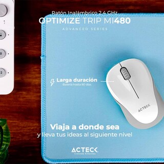 Foto 4 | Mouse Acteck Optimize Trip Mi480 1600dpi Inalámbrico Usb 2.4 Ghz Blanco