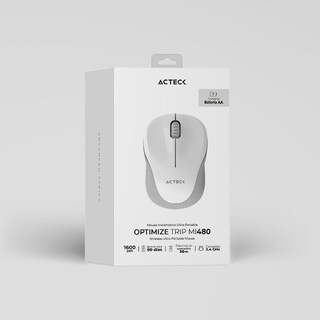 Foto 5 | Mouse Acteck Optimize Trip Mi480 1600dpi Inalámbrico Usb 2.4 Ghz Blanco