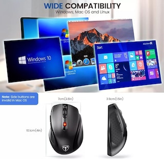 Foto 2 | Mouse Inalámbrico Ergonómico Eo Safe Imports Esi-8121 5-level 2400 Dpi Portátil para PC Negro