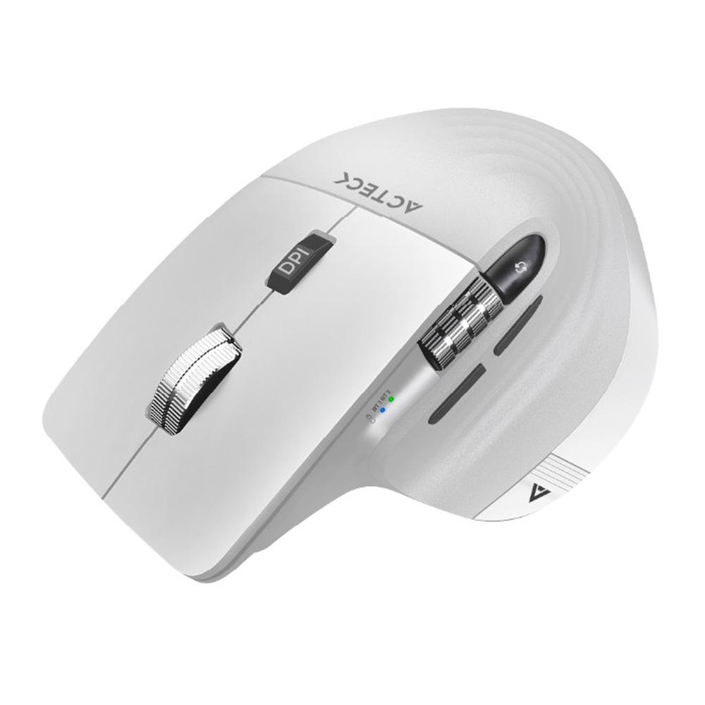 Foto 2 pulgar | Mouse Ergonómico Acteck Virtuos Pro Mi780 3000dpi Inalámbrico 8 Botones color Blanco Ac-936194