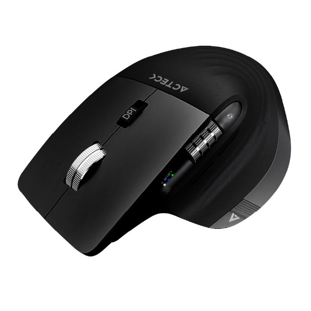 Mouse Ergonómico Acteck Virtuos Pro Mi780 3000dpi Inalámbrico 8 Botones color Negro Ac-936187