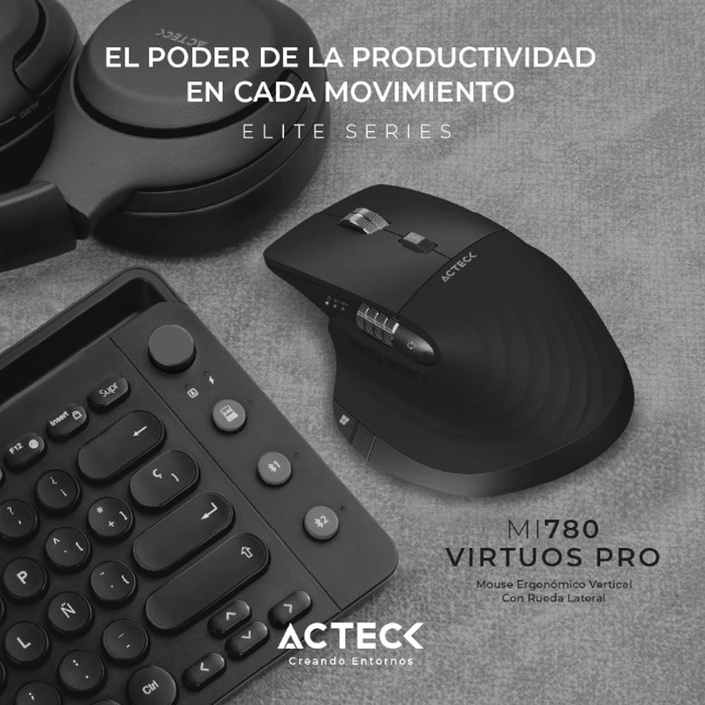 Foto 6 pulgar | Mouse Ergonómico Acteck Virtuos Pro Mi780 3000dpi Inalámbrico 8 Botones color Negro Ac-936187