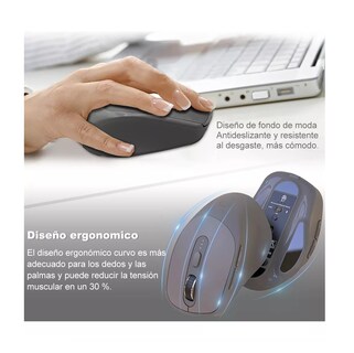 Foto 5 | Mouse Inalámbrico Recargable Bluetooth Silencioso Free wolf color Negro