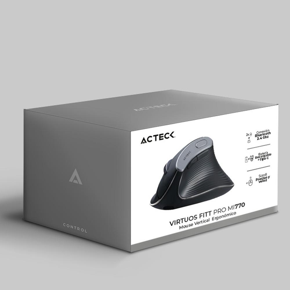 Foto 7 | Mouse Ergonomico Acteck Virtuos Fitt Pro Mi770 1600dpi Inalambrico 8 Botones Negro Ac-936200