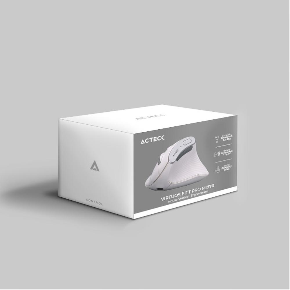 Foto 7 | Mouse Ergonomico Acteck Virtuos Fitt Pro Mi770 1600dpi Inalambrico 8 Botones Blanco Ac-936217