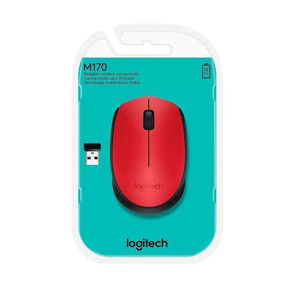 Foto 6 pulgar | Mouse Inalámbrico Logitech M170 color Rojo