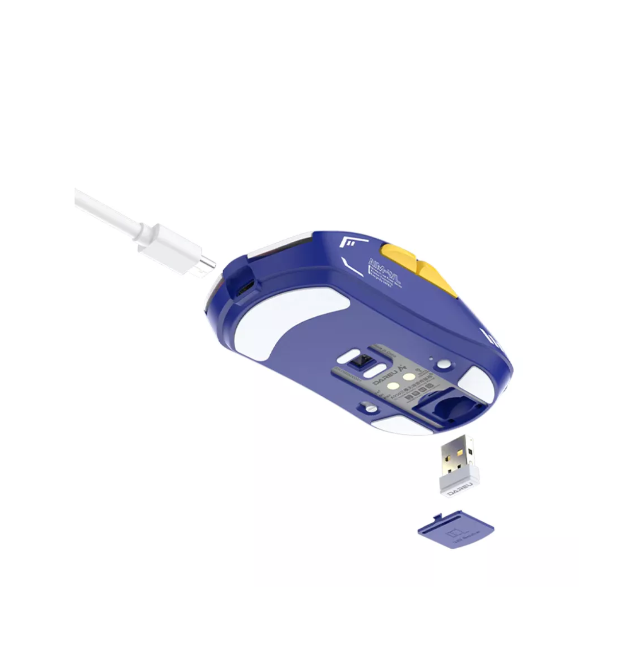 Foto 4 | Mouse Inalámbrico Dareu Azul Recargable