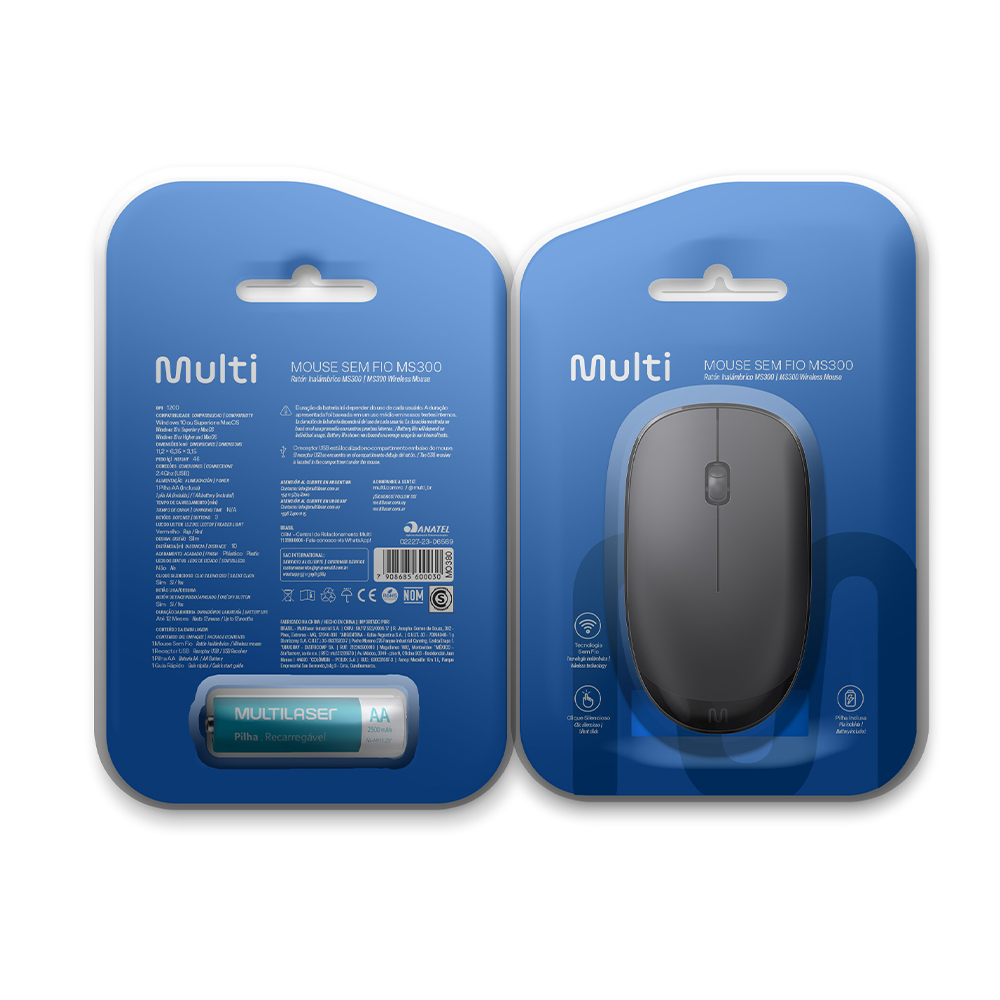 Foto 6 pulgar | Mouse Inalámbrico Multilaser Negro