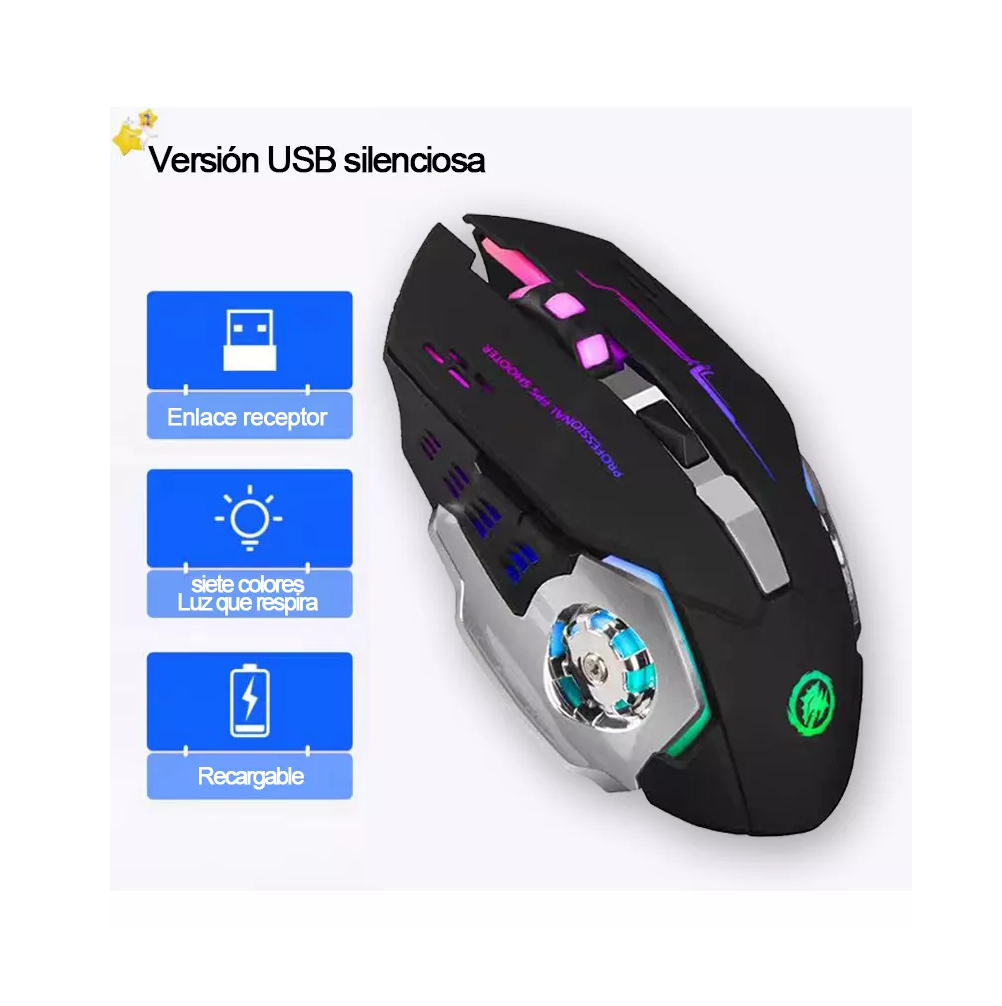 Foto 3 pulgar | Mouse Free Wolf X8 Black