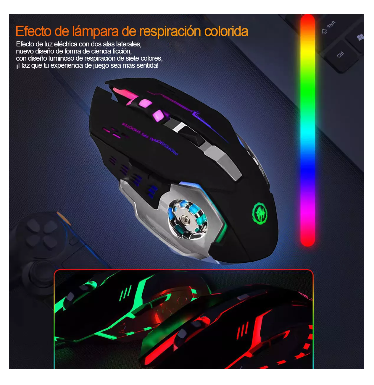 Foto 5 pulgar | Mouse Free Wolf X8 Black