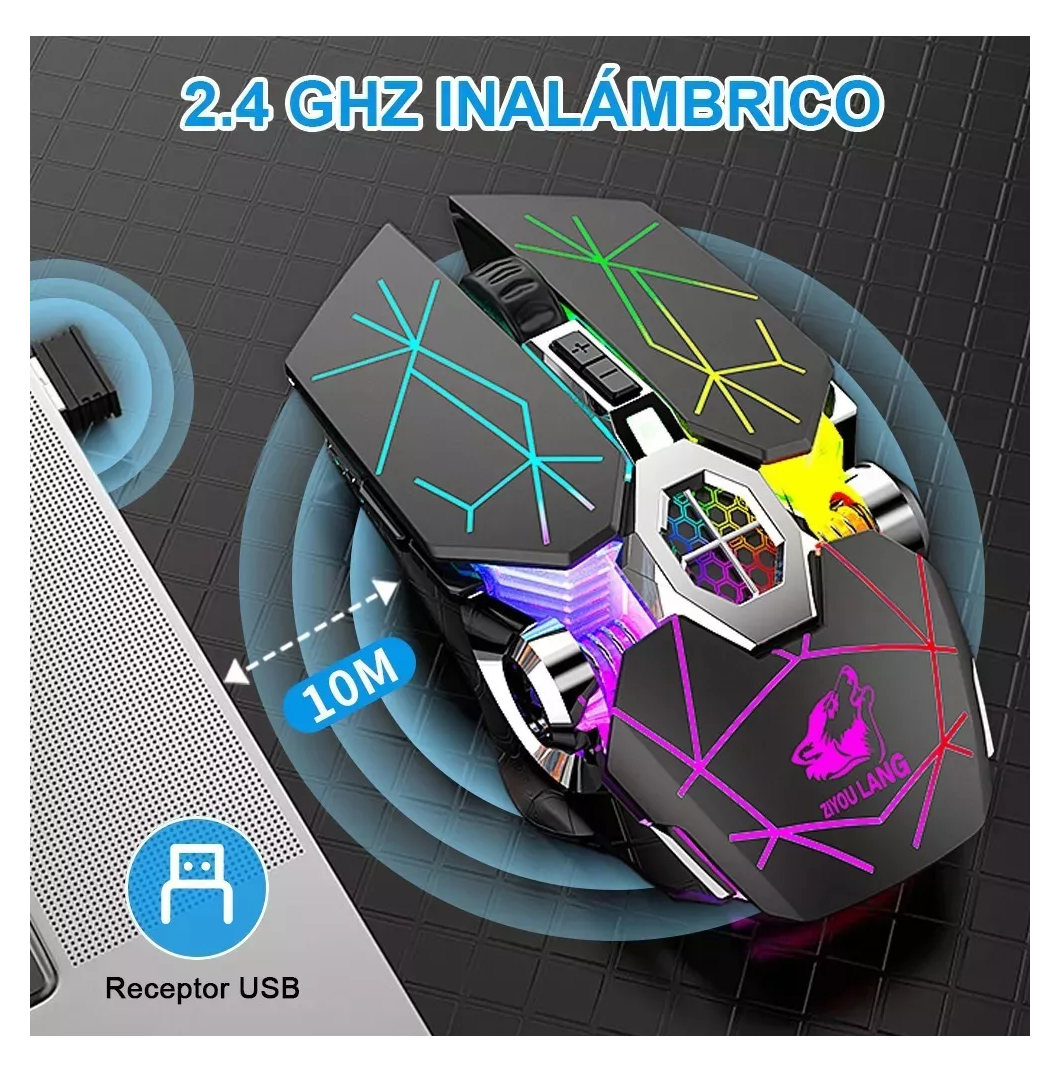 Foto 3 pulgar | Mouse Gamer Carga Inalámbrica Free Wolf X13 Star Black